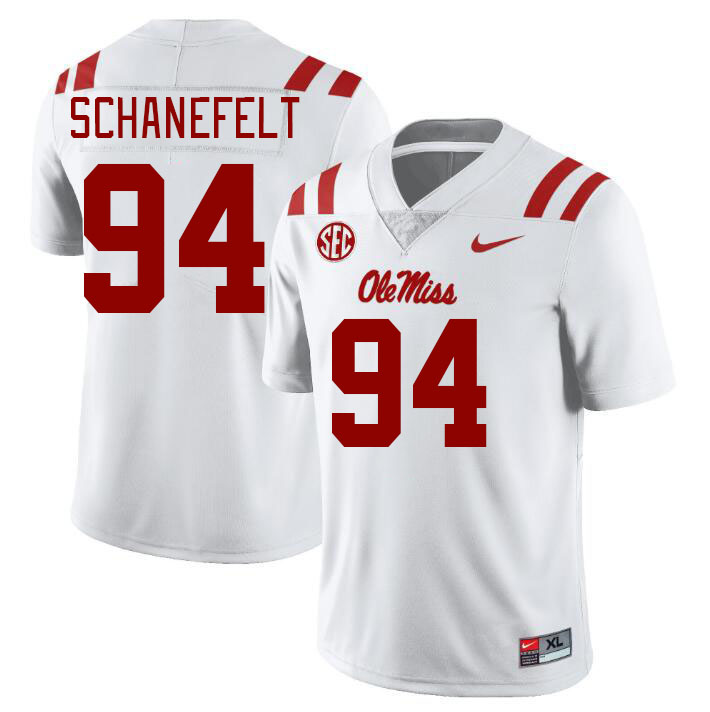 Men #94 Christian Schanefelt Ole Miss Rebels College Football Jerseys Stitched Sale-White